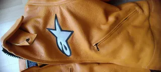 Chaqueta Alpinestars Cuero Naranja Talla 46 M