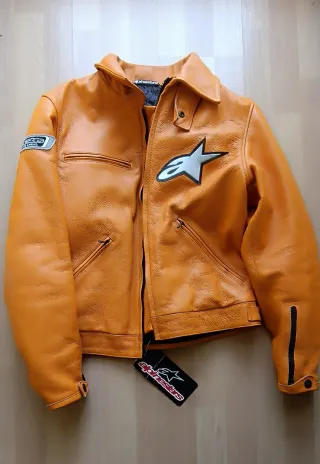 Chaqueta Alpinestars Cuero Naranja Talla 46 M