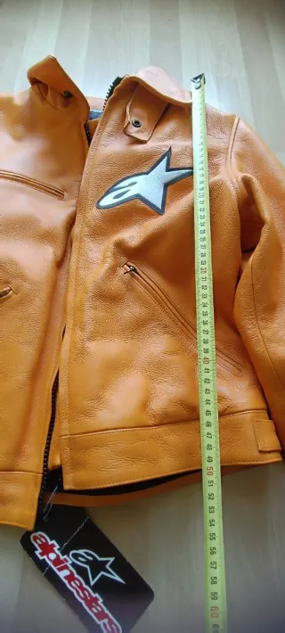 Chaqueta Alpinestars Cuero Naranja Talla 46 M
