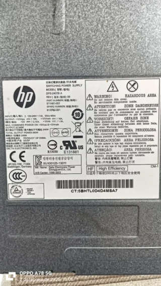 Fuente de Alimentación HP DPS-240TB A