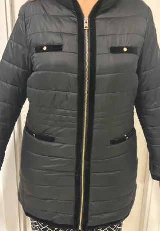 Abrigo Cortefiel Negro Talla L