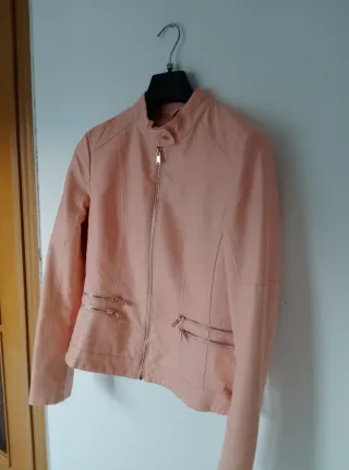 Giacca in pelle rosa donna tg L o 44 ita