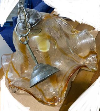 Lampadario Murano Mazzega Vetro Ambra