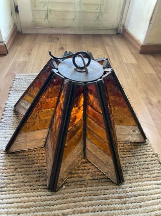 Lampadario brutalista vetro martellato Poli