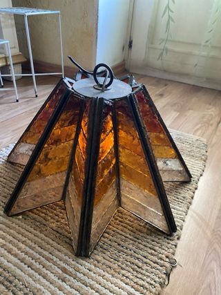 Lampadario brutalista vetro martellato Poli