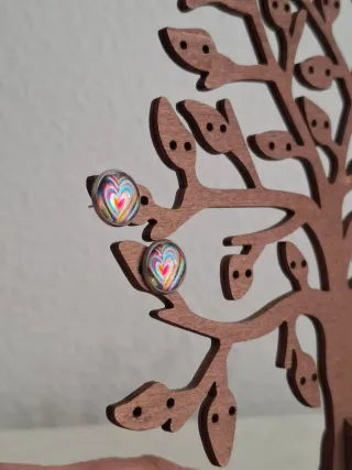 Pendientes Corazón Arcoíris