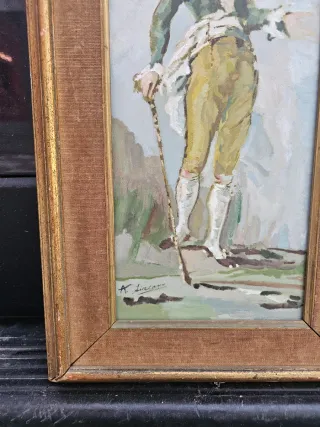 Óleo sobre tabla firmado por Ángel Lizcano