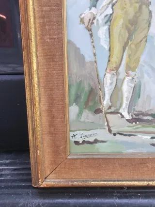 Óleo sobre tabla firmado por Ángel Lizcano