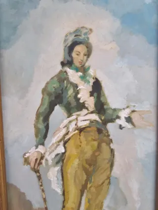 Óleo sobre tabla firmado por Ángel Lizcano