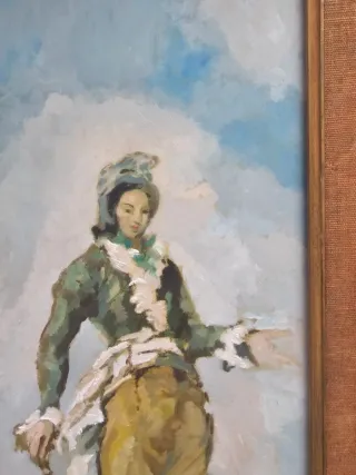 Óleo sobre tabla firmado por Ángel Lizcano