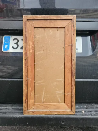 Óleo sobre tabla firmado por Ángel Lizcano