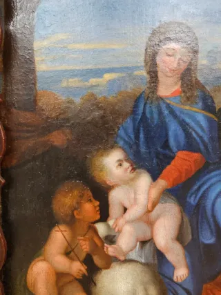 Óleo sobre lienzo atribuido a Sébastien Bourdon, e