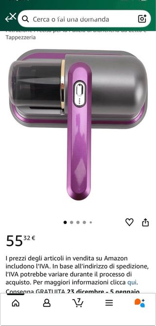 Aspirapolvere Anti-Acaro UV Portatile