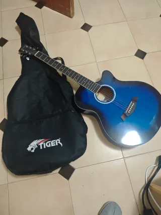Guitarra Acústica Tiger Azul + Funda