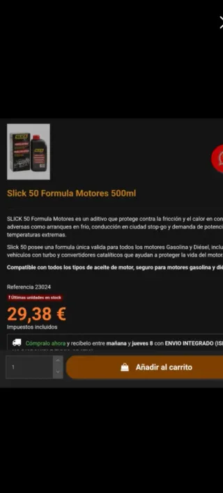 Aditivo Aceite Slick 50 Motor 500ml