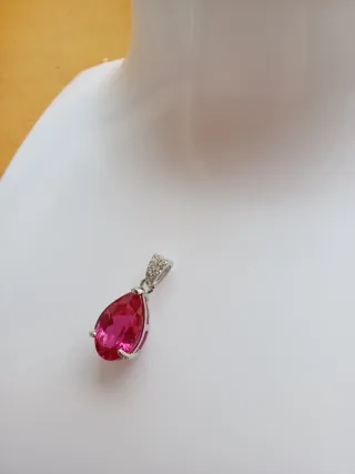 Colar Prata 925 Granada Rodolita Certificada 4.15