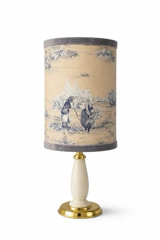 Pantalla de lámpara hecha a mano con diseño toile