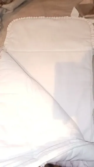 Saco bebé rosa palo y blanco