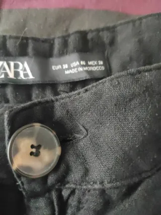 Pantalón de lino negro Zara