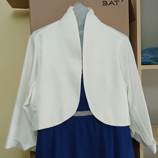 Vestido de fiesta azul y blanco