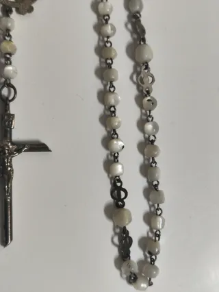 Rosario s. XlX, rosario antiguo,cruz, crucifijo