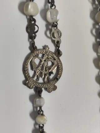 Rosario s. XlX, rosario antiguo,cruz, crucifijo