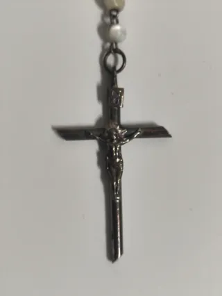 Rosario s. XlX, rosario antiguo,cruz, crucifijo