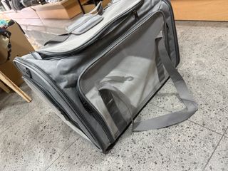 Transportín para gatos y perros gris