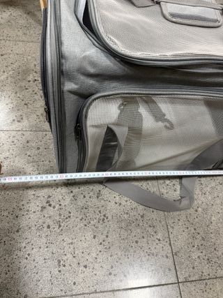 Transportín para gatos y perros gris