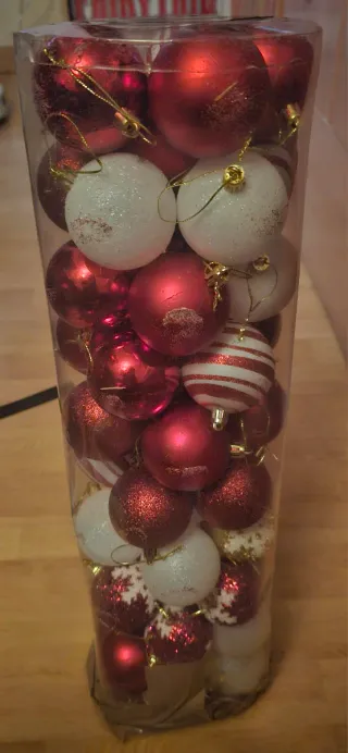 Bolas de Navidad Rojas y Blancas