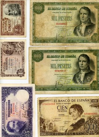 Billetes españoles antiguos para coleccionistas