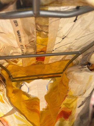 Vestido de seda estampado multicolor