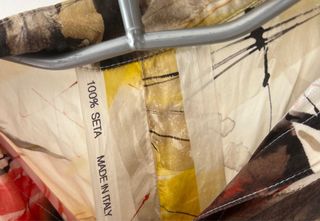 Vestido de seda estampado multicolor