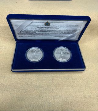 2 Monedas Plata San Marino Jubileo 2000