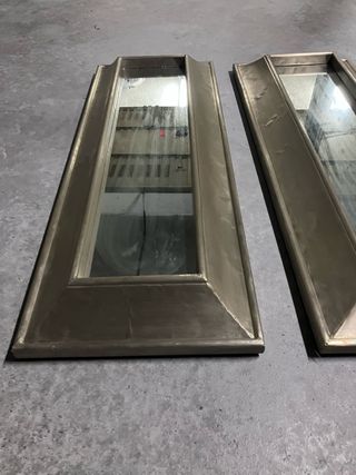 Espejo asiático dorado marco metal