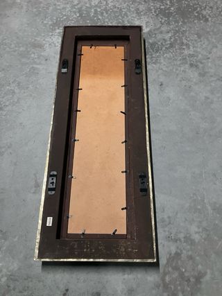 Espejo asiático dorado marco metal