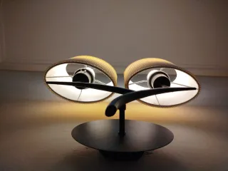 Lámpara de pared doble beige y negra