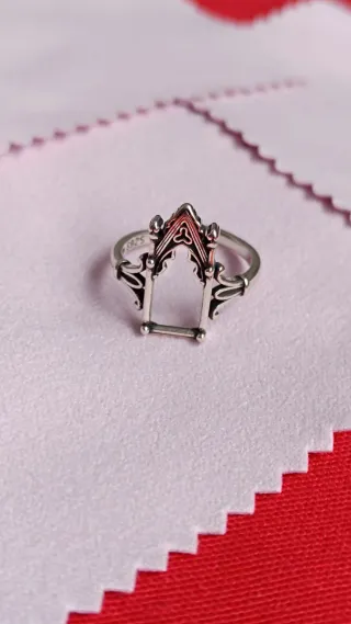 Anillo Plata Diseño Puerta Gótica Ajustable