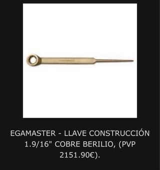 Llave EGAMASTER 1-9/16” cobre berilio