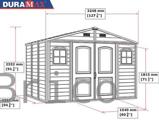 Caseta PVC Woodside 239x324x233 cm - Duramax