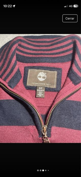 Jersey Timberland Rayas Rojo y Negro