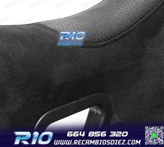 KIT ASIENTO BAQUET UNIVERSAL NEGRO ALCANTARA ESTILO EVO