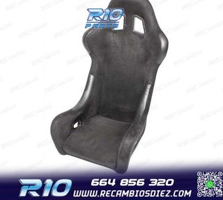 KIT ASIENTO BAQUET UNIVERSAL NEGRO ALCANTARA ESTILO EVO