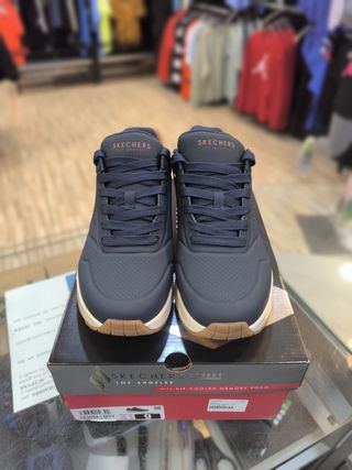 Zapatillas Skechers Hombre Azul/Marrón