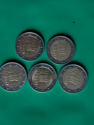 5 Monete 2 Euro Germania 2017 zecche ADFGJ