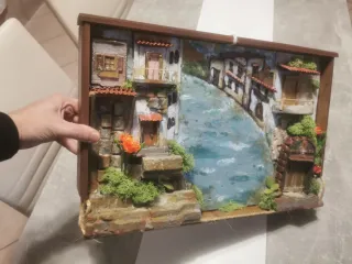 Quadro 3D Legno Dipinto paesaggio tridimensionale