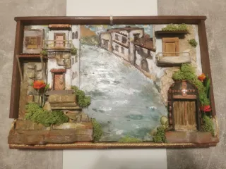 Quadro 3D Legno Dipinto paesaggio tridimensionale
