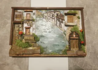 Quadro 3D Legno Dipinto paesaggio tridimensionale