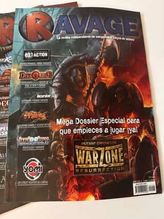 Lote 5 revistas Ravage. Wargames y juegos de table