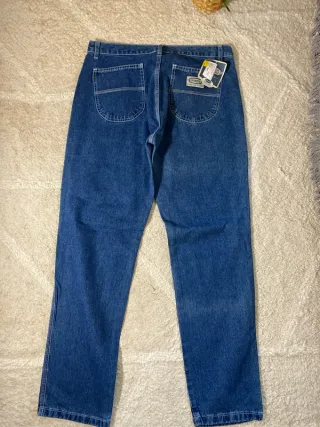 Fundamental Vaqueros Ancho Recto Mujer Azul